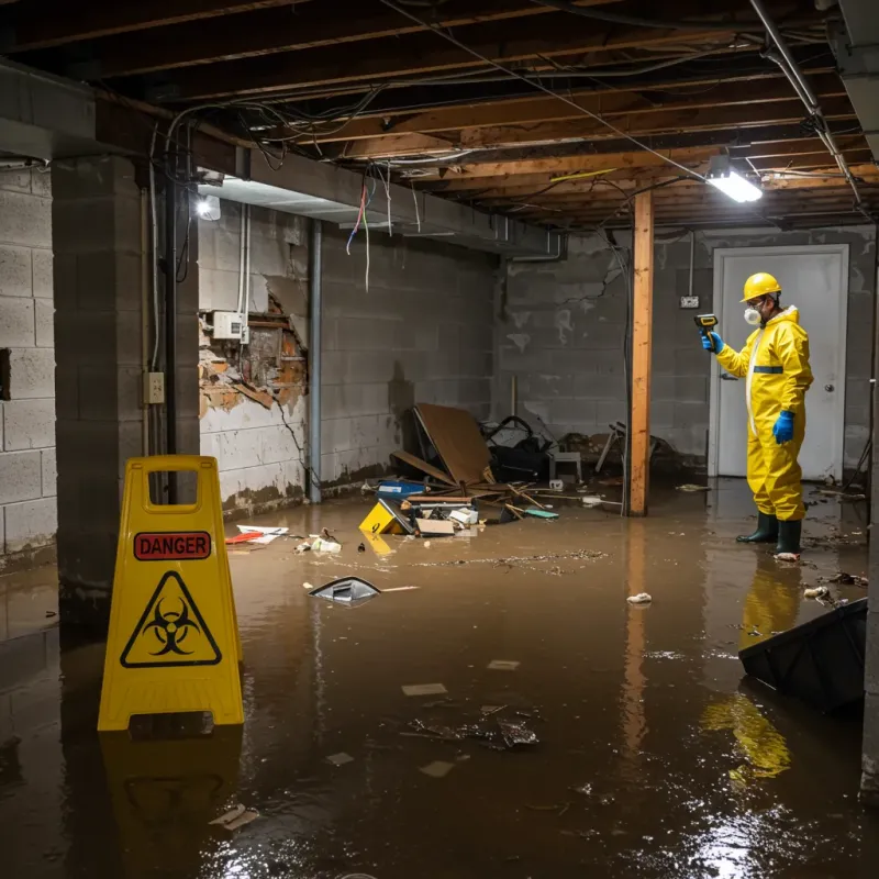 Flooded Basement Electrical Hazard in Camden County, MO Property